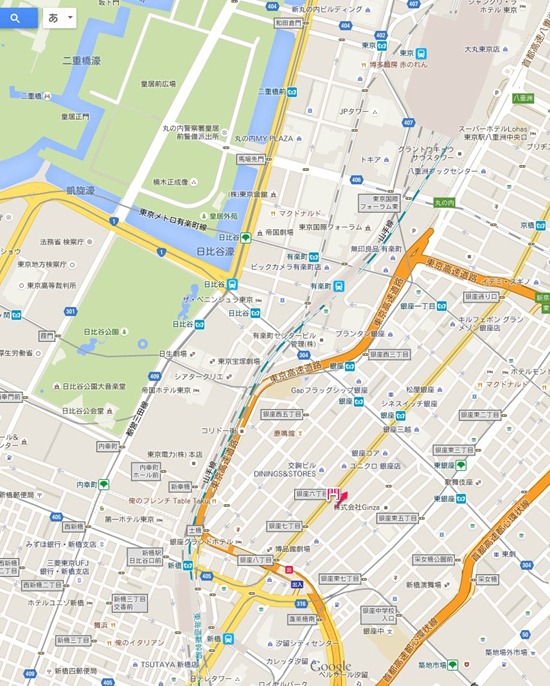 MAP 1 thumb - 【聖地巡礼】GATE(ゲート)自衛隊 彼の地にて、斯く戦えり@地図付/東京(銀座/新橋/皇居/半蔵門/国会議事堂/防衛省)銀座事件・1話の流れを地図から追ってみる