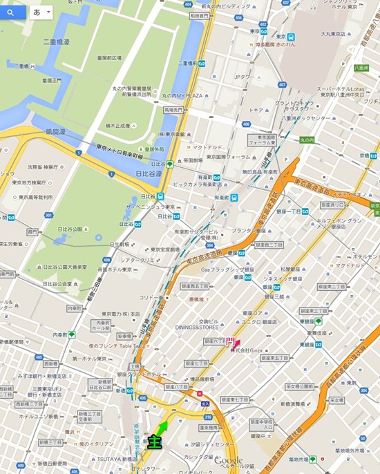 MAP 2 thumb - 【聖地巡礼】GATE(ゲート)自衛隊 彼の地にて、斯く戦えり@地図付/東京(銀座/新橋/皇居/半蔵門/国会議事堂/防衛省)銀座事件・1話の流れを地図から追ってみる
