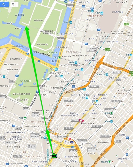 MAP4 thumb - 【聖地巡礼】GATE(ゲート)自衛隊 彼の地にて、斯く戦えり@地図付/東京(銀座/新橋/皇居/半蔵門/国会議事堂/防衛省)銀座事件・1話の流れを地図から追ってみる